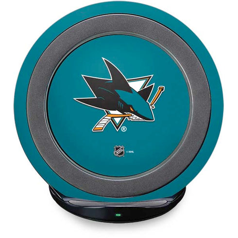NHL San Jose Sharks Solid Background Fast Charge Wireless Charging Stand Skin